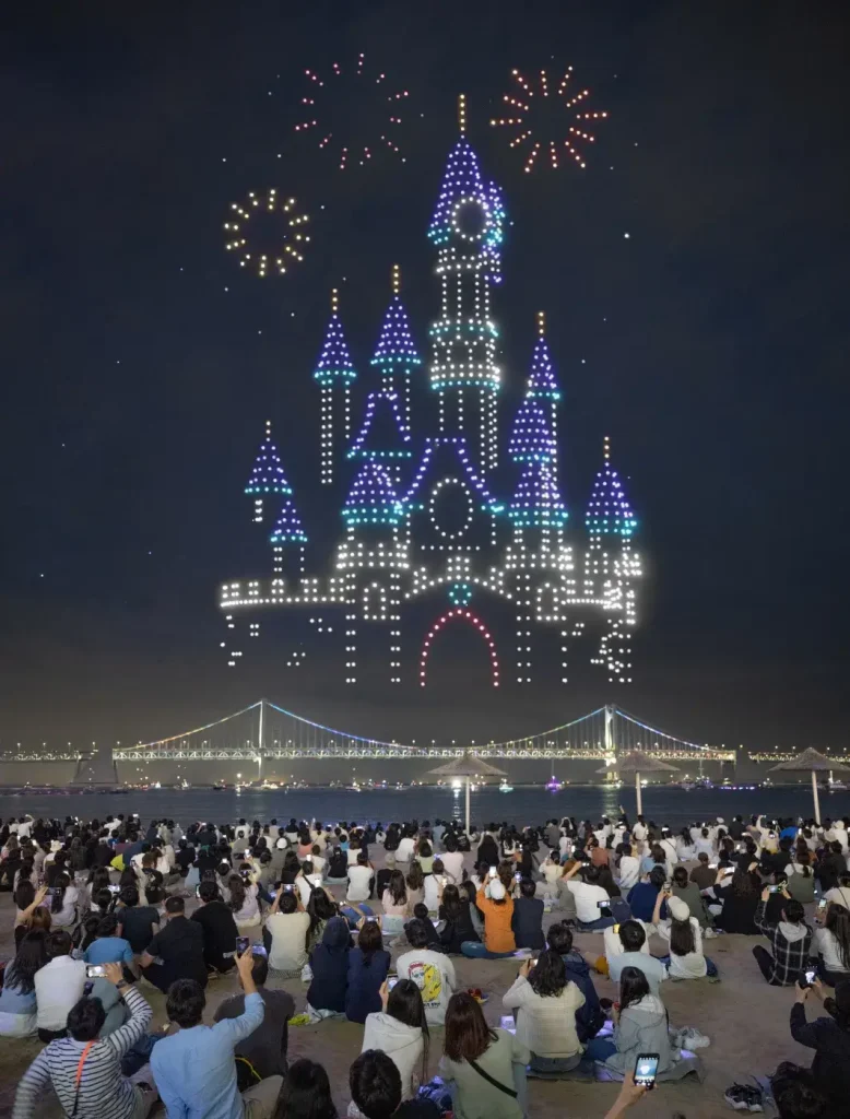 釜山景點 廣安里無人機燈光秀