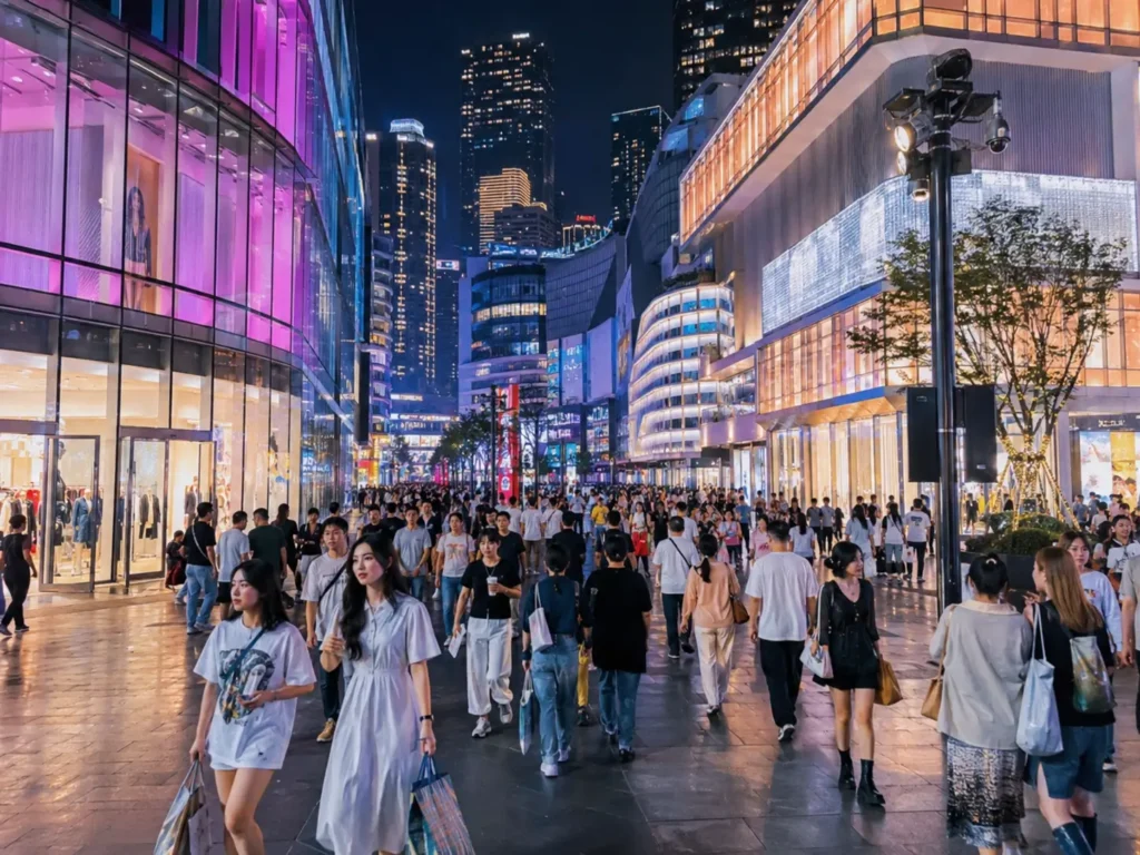 重慶觀音橋商圈夜間街景